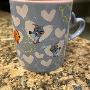 NWT Disney Lady and the Tramp Heart Shaped Handle Valentine's Love Coffee Mug